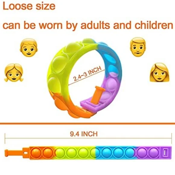 Fidget Pop it toy bracelet/no age limit & can be played by anyone - Color Varies - Picture 2 of 6